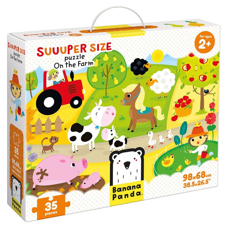 Banana Panda Suuuper Size Puzzle On the Farm - Large Jigsaw Floor Puzzle for Kids Ages 2+ - 35 Pieces