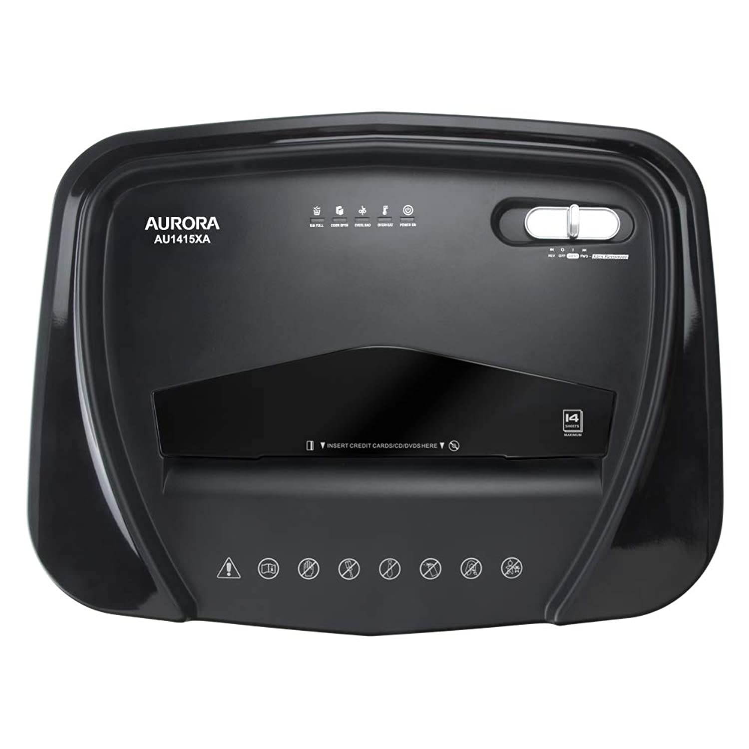 Aurora AU1415XA 14-Sheet Crosscut Paper/CD and Credit Card Shredder/ 5-Gallon pullout Basket/ 10 Minutes Continuous Run Time