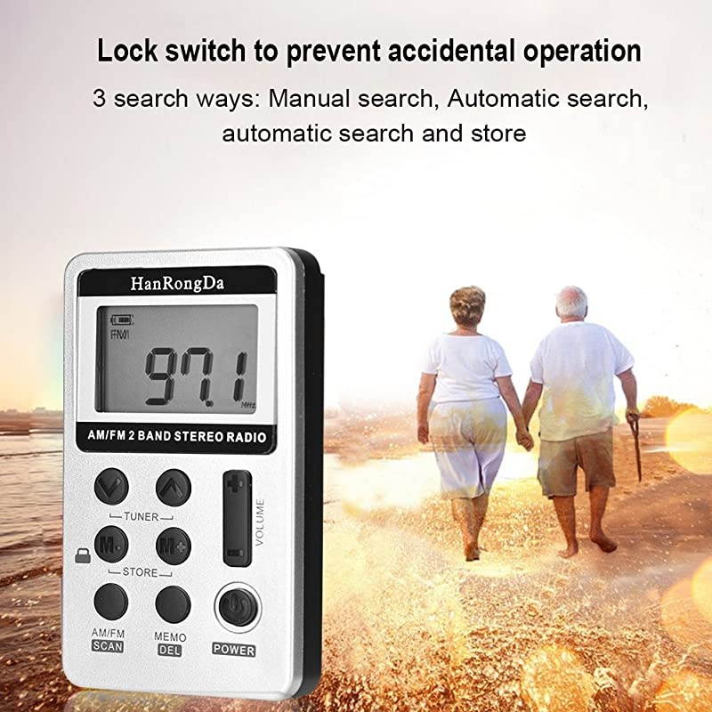 60-108MHz Wireless Portable Pocket DSP FM Stereo Radio Digital Receiver with Mini LCD Clock Earphone for Tour Guide System FM Transmitter Camping Hiking Outdoor Meeting Teaching