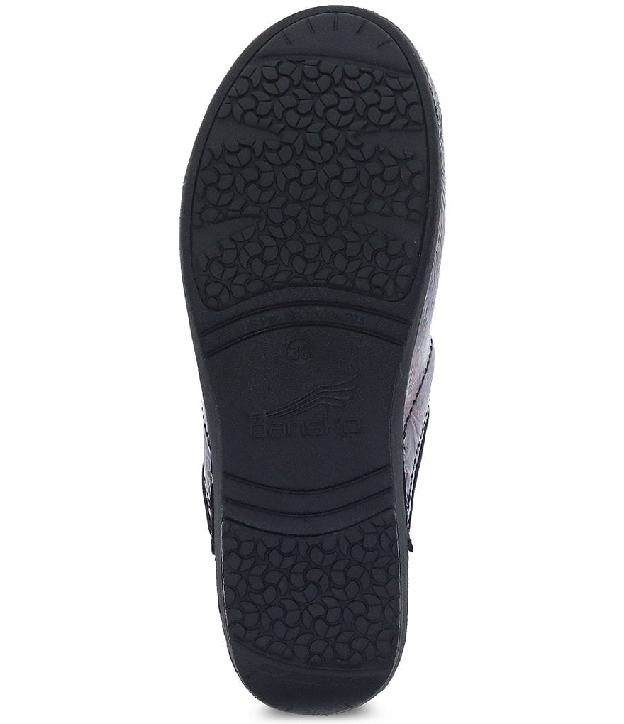 Dansko XP 2.0 Engraved Floral Patent Leather Clogs