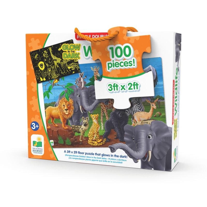 The Learning Journey Puzzle Doubles! Glow in the Dark! Wildlife 100 pieces