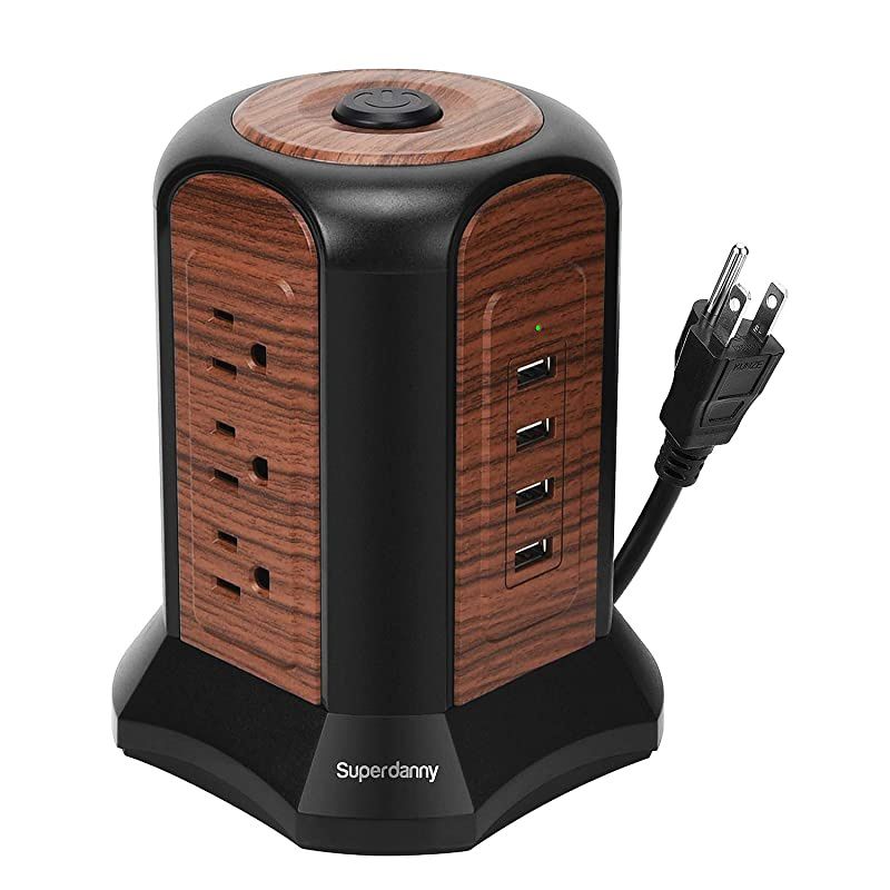 Power Strip Tower USB Surge Protector with 9 AC 4 USB Ports 9.8ft Multiple Electrical Outlet Extender Desktop Charging Station for Office Home Dorm Room