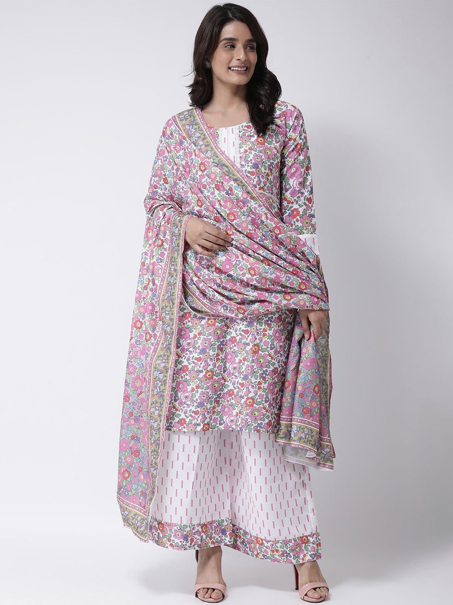 Hangup Pink Floral Print Dupatta