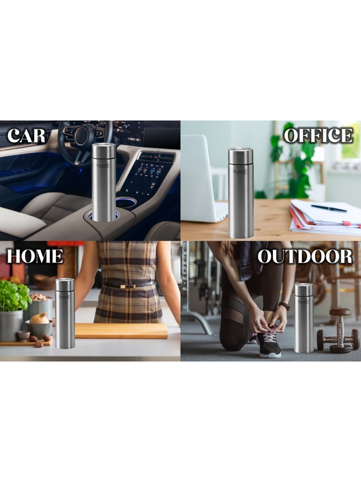 Sumeet H2O-Aqua Stainless Steel Leak Proof  Water Bottle  |1 Litre |Pack of 6| Silver