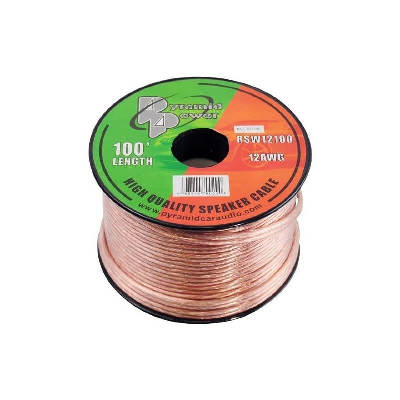100ft 12 Gauge Speaker Wire - Cable in Spool for Connecting Audio Stereo to Amplifier, Surround Sound System, TV Home Theater and Car Stereo -  RSW12100