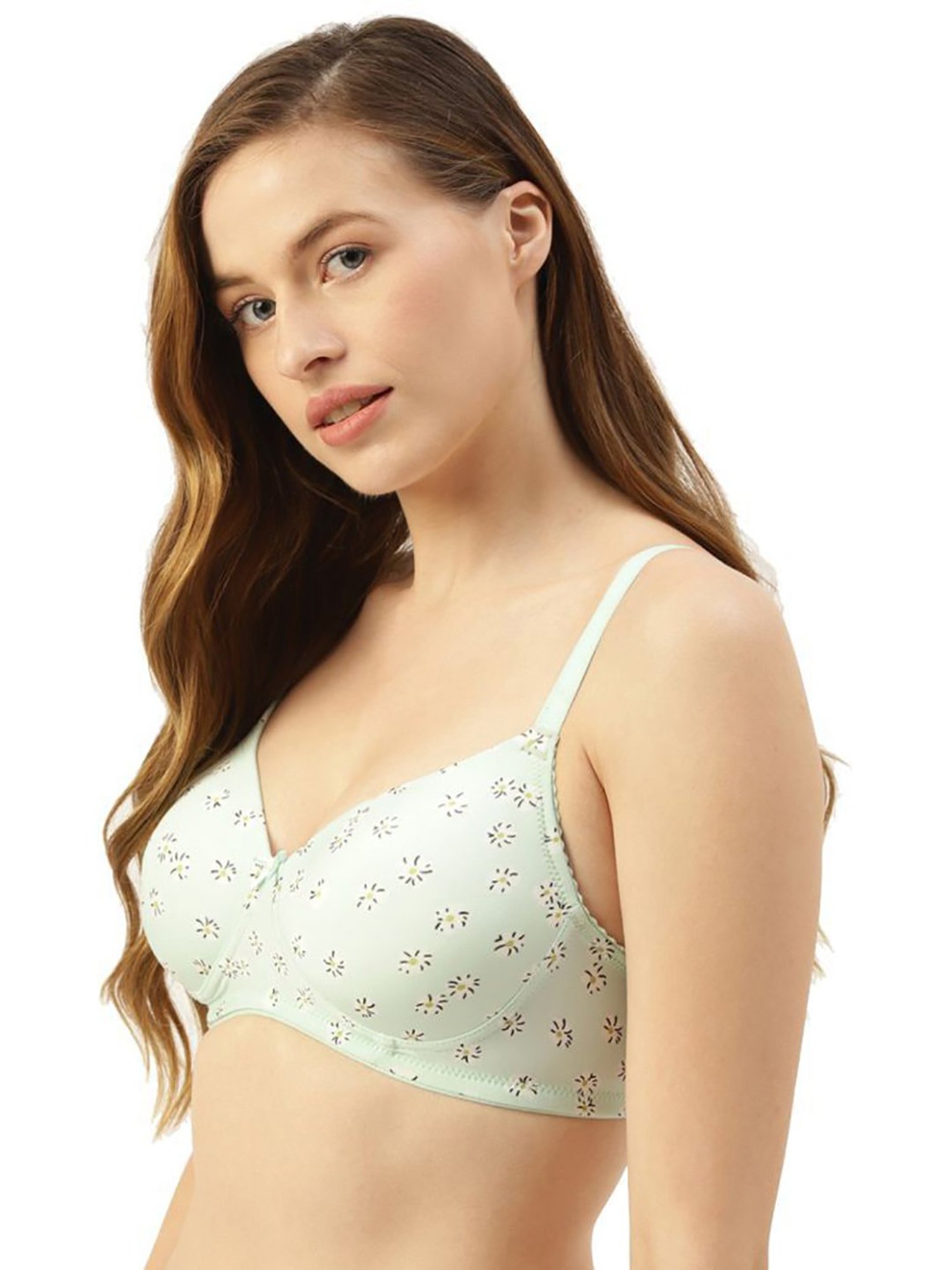 Leading Lady Blue & Sea Green Printed Full Coverage T-Shirt Bra - Pack of 2