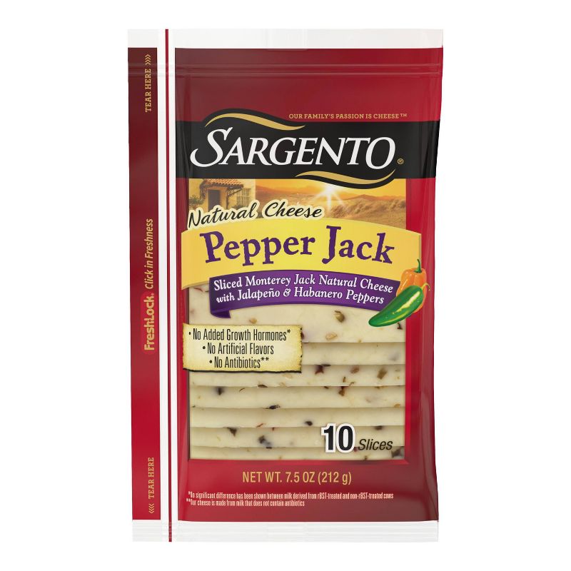 Sargento Natural Pepper Jack Sliced Cheese - 7.5oz/10 slices