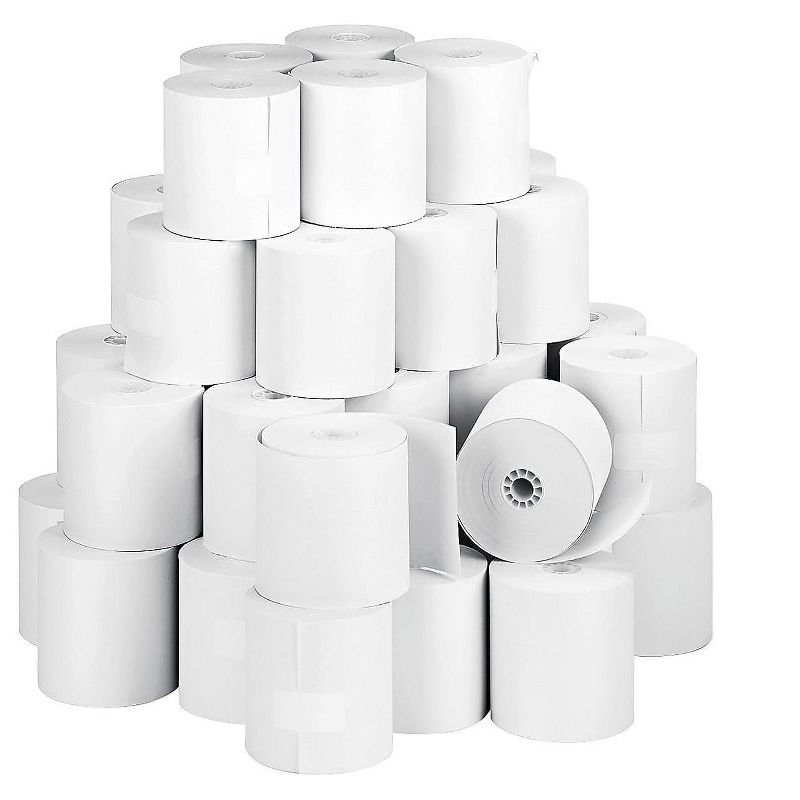Iconex Impact Bond Paper Rolls, 3" x 150 ft, White, 50/Carton 90742238