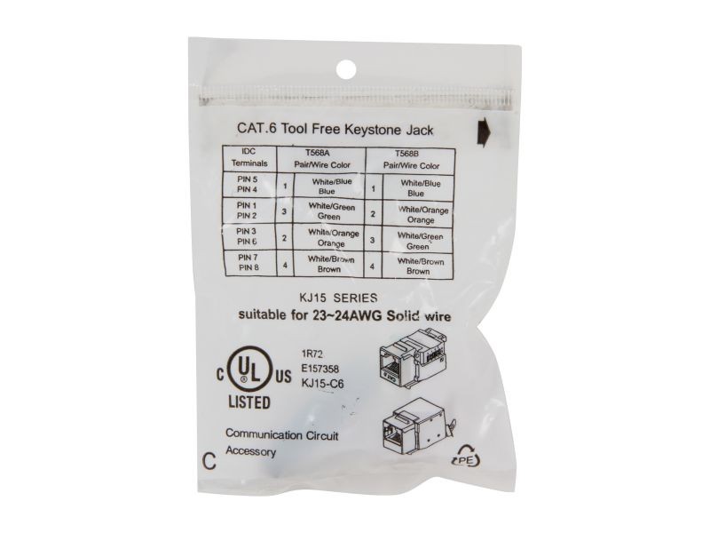 Micro Connectors CAT5 RJ45 Coupler F-F Straight