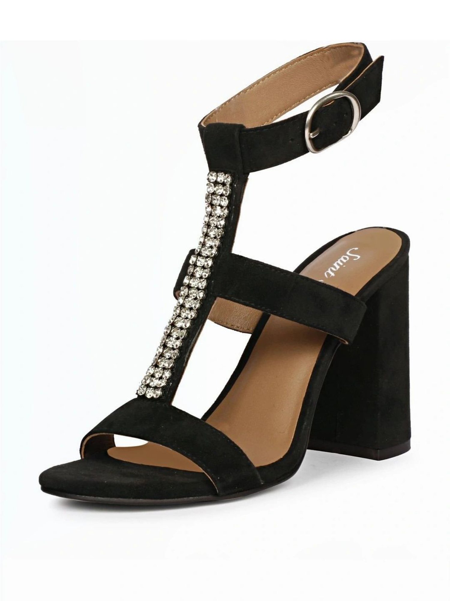 Saint G Women's Black Ankle Strap Sandals