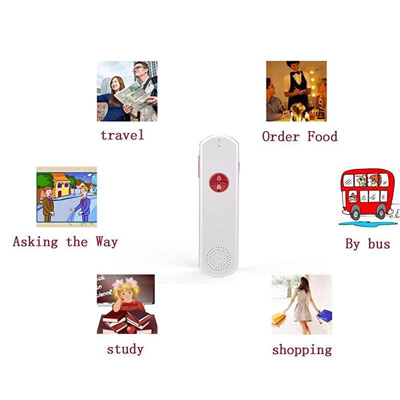Translator,English Spanish Translator,Two Way Smart Language Translator Device,Electronic Voice Pocket Translator Supports 52 Languages for Meeting Learning Travel Business(Red)