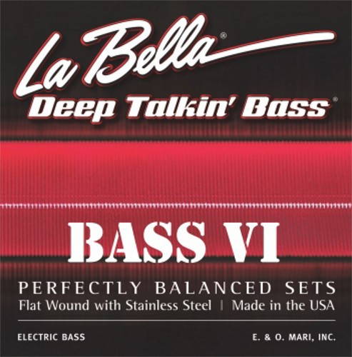 La Bella 767-6F Bass VI- Stainless Steel Flat Wound 6-String Bass Set, 26-95