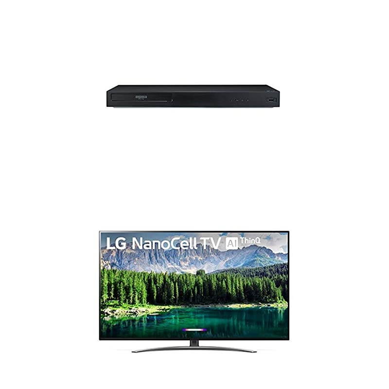 UBK90 4K Ultra-HD Blu-ray Player with Dolby Vision (2018) and Nano 8 Series 55" 4K Ultra HD Smart LED NanoCell TV (2019), Black