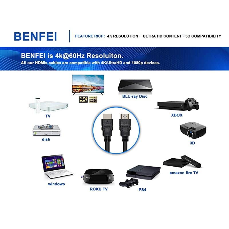 High Speed HDMI Cable 4K HDMI Cable  25 ft HDMI 20 Cable 18Gbps 4K HDR 3D 2160P 1080P Ethernet HDMI Cord 30AWG Audio ReturnARC Compatible with UHD TV Bluray Xbox PS4 PS3 PC