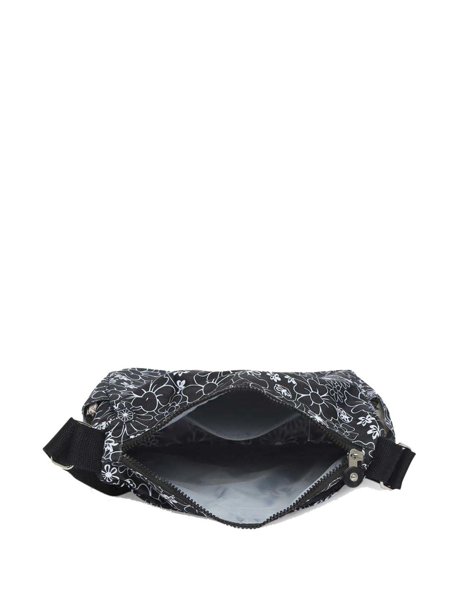 Baomi Black Printed Medium Cross Body Bag