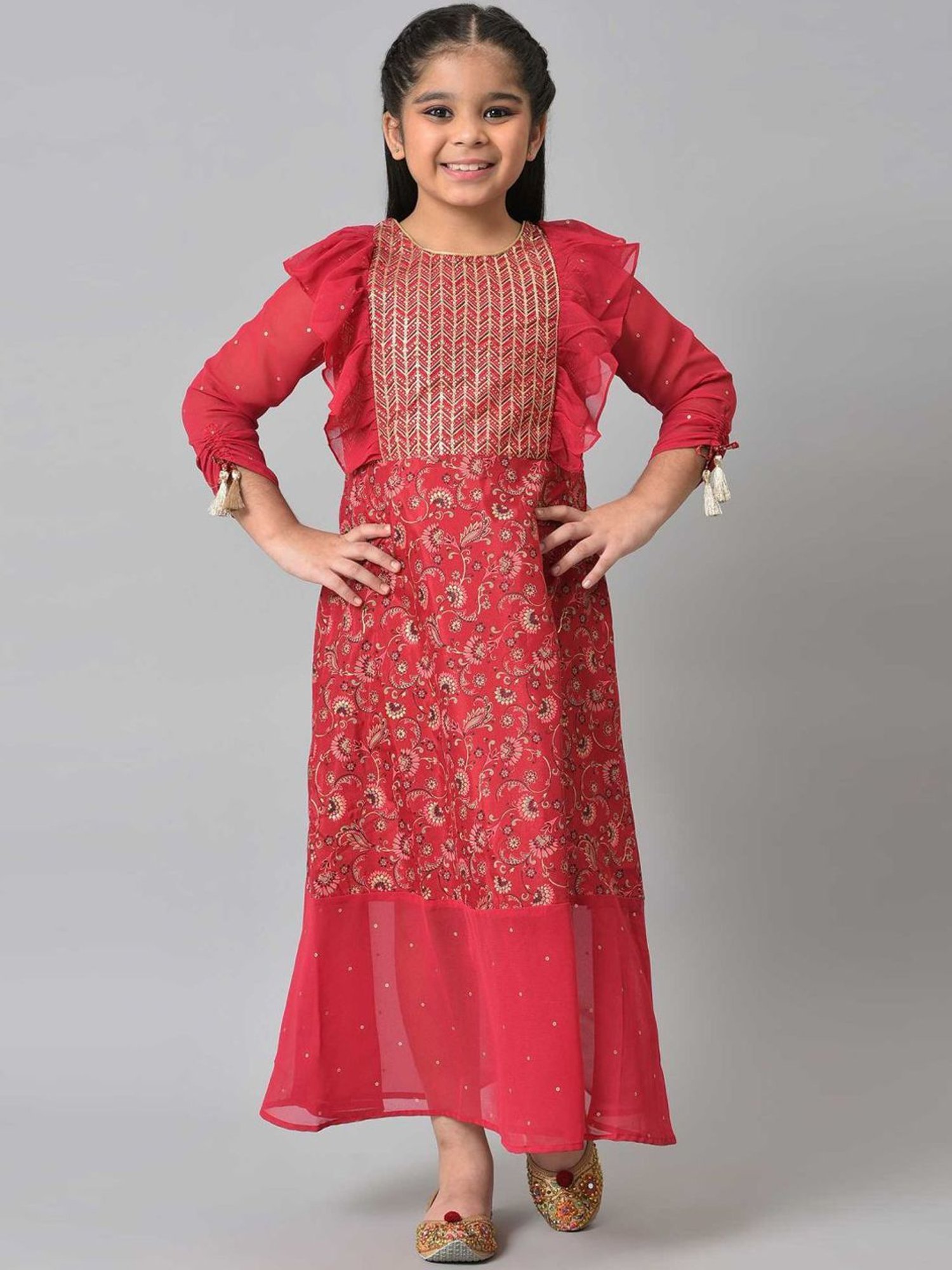 Aurelia Kids Pink Floral Print Dress