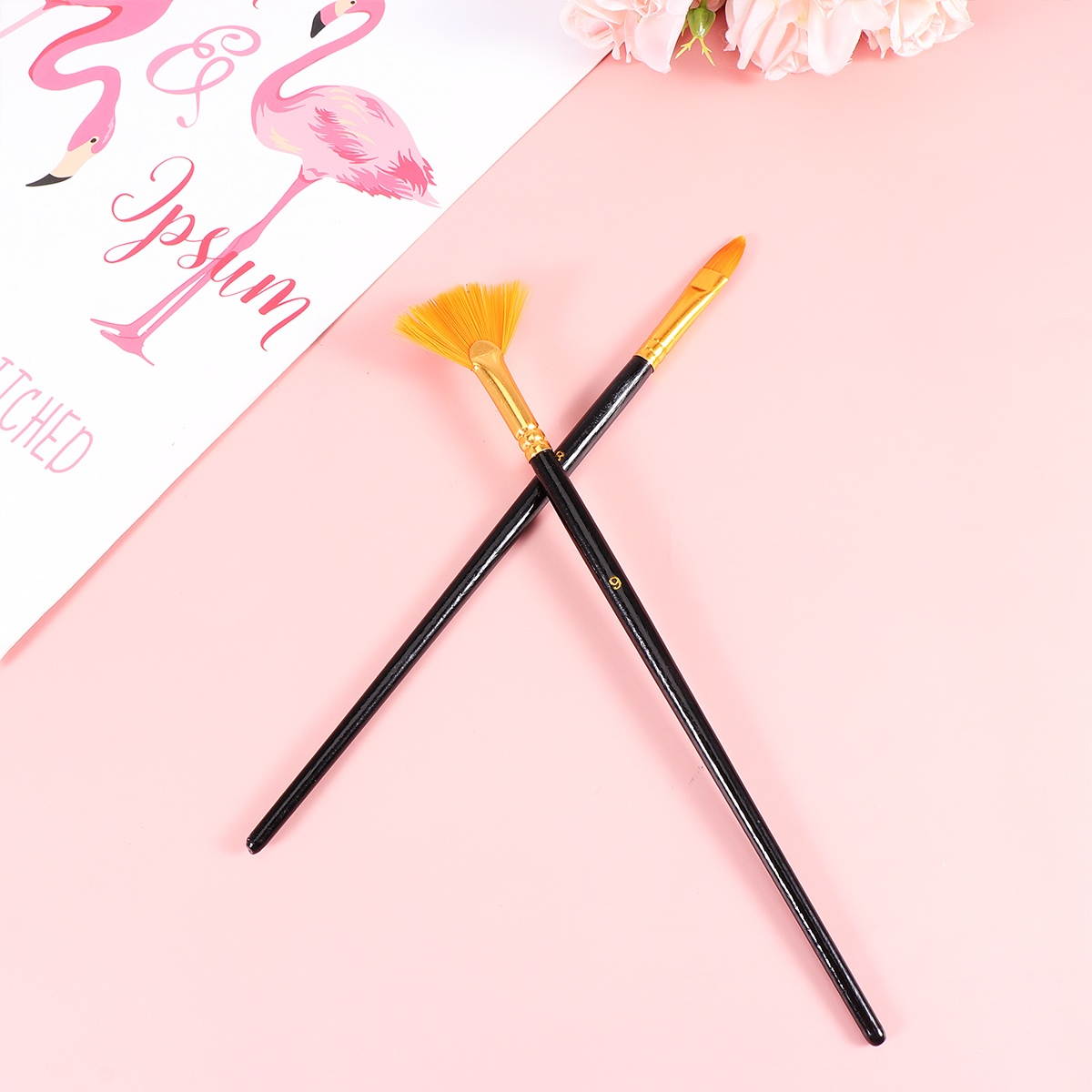 12pcs Professional Paint Brushes Set Watercolor Painting Brush Different Shapes Drawing Brushes Painting Kit for Students Artists (Black)