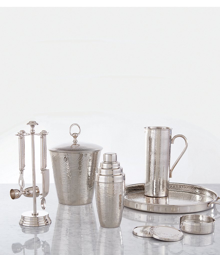 Southern Living Modern Stainless Steel Hammered Cocktail Shaker