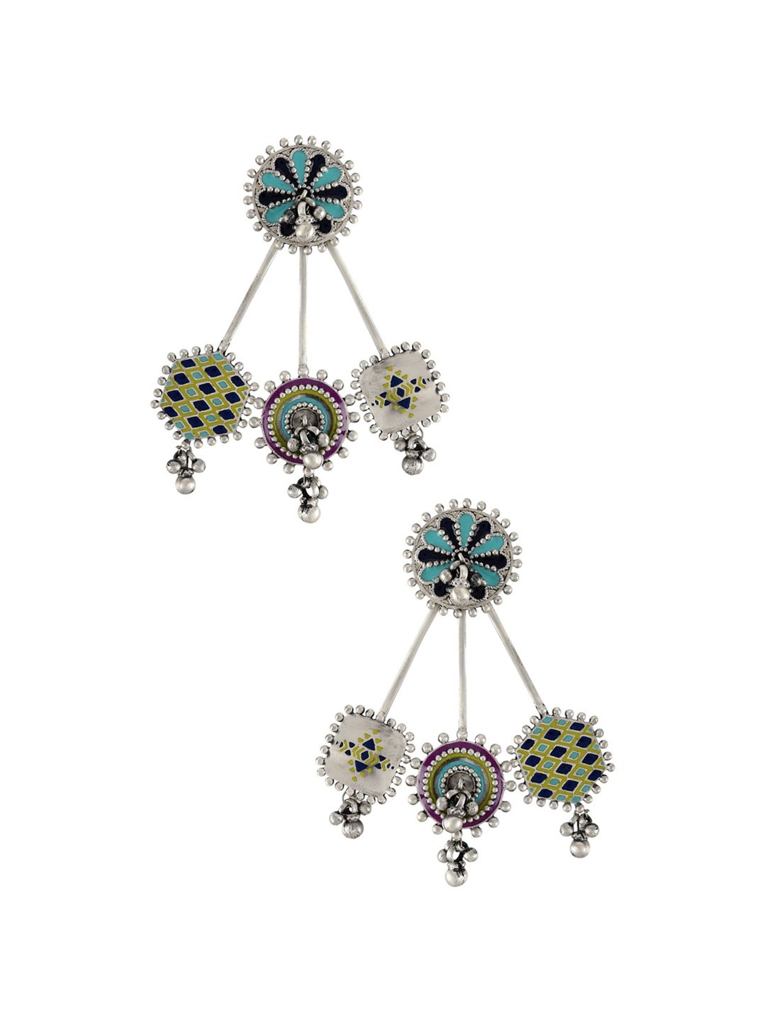 Tribe Amrapali 92.5 Sterling Silver Niharika Ghungroo Dangler for Women