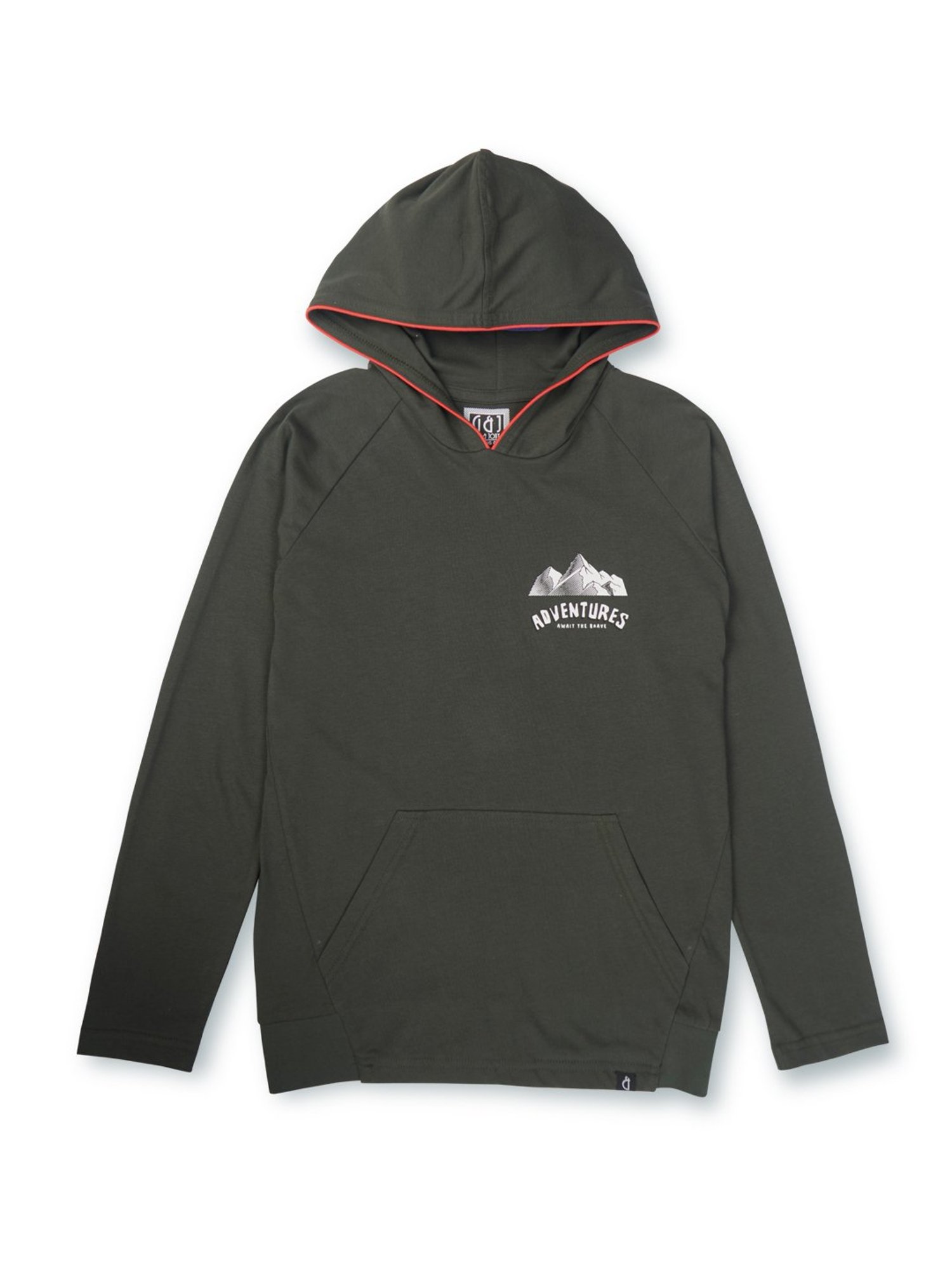 Gini & Jony Kids Dark Olive Solid Full Sleeves T-Shirt