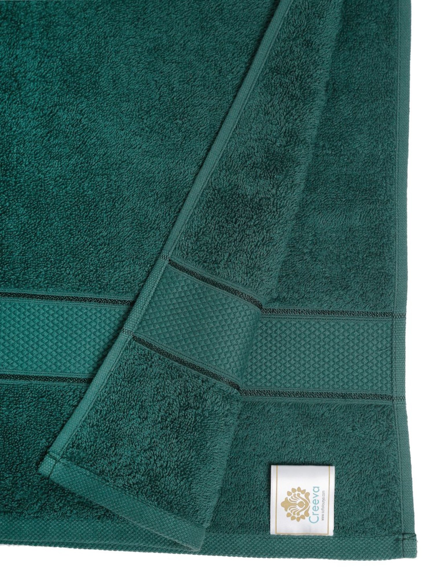 Creeva Green 525 GSM Cotton Bath Towel