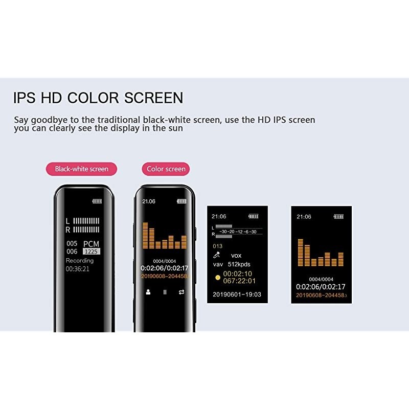 Digital Voice Recorder Voice Activated Recorder for Lecture Meetings Audio Voice Recorder with MP3 Player with Rechargeable Stereo HD Recording Voice USB Password Variable Speed