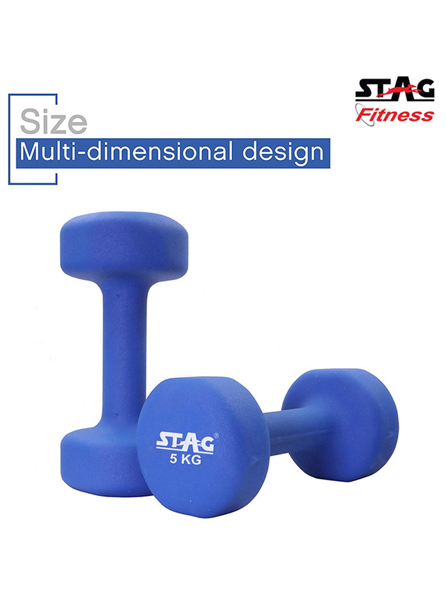 Stag Global Fitness SFND10 Dumbbells (Blue) Size - 10X30