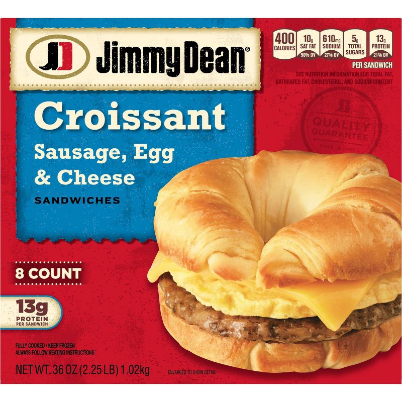 Jimmy Dean Sausage, Egg, & Cheese Frozen Croissant - 36oz/8ct