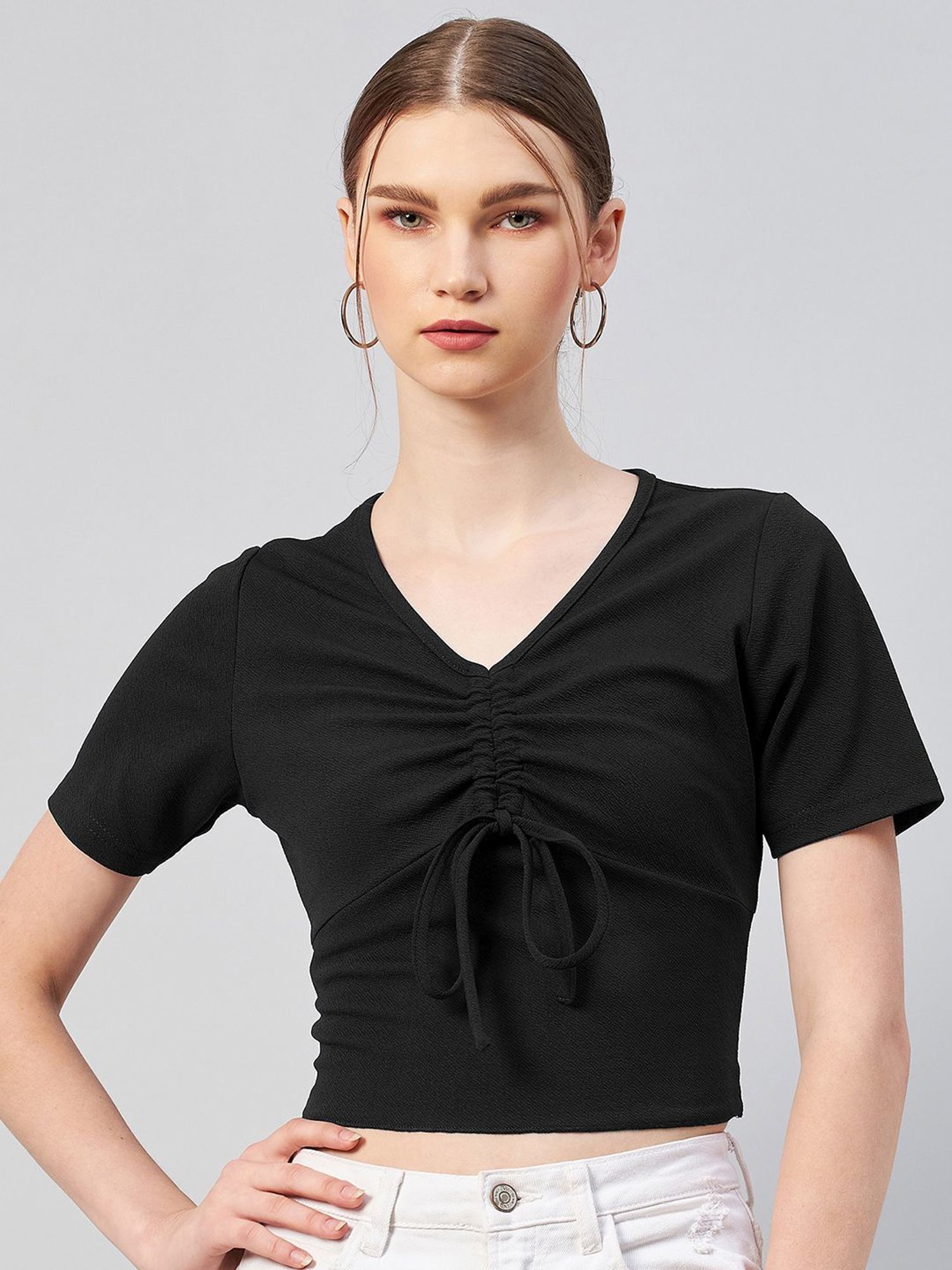 Rare Black V Neck Top