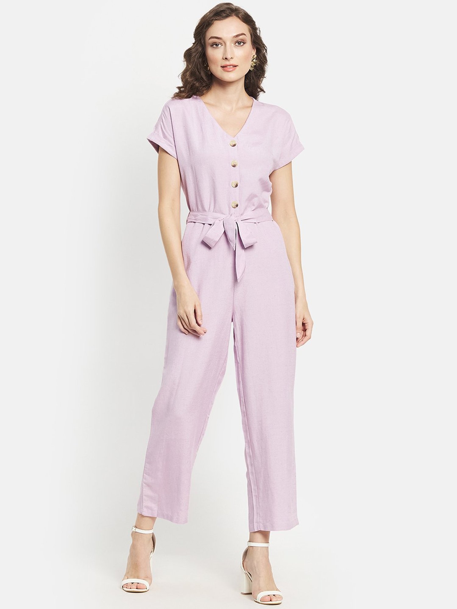 METTLE Purple Cotton Jumpsuit