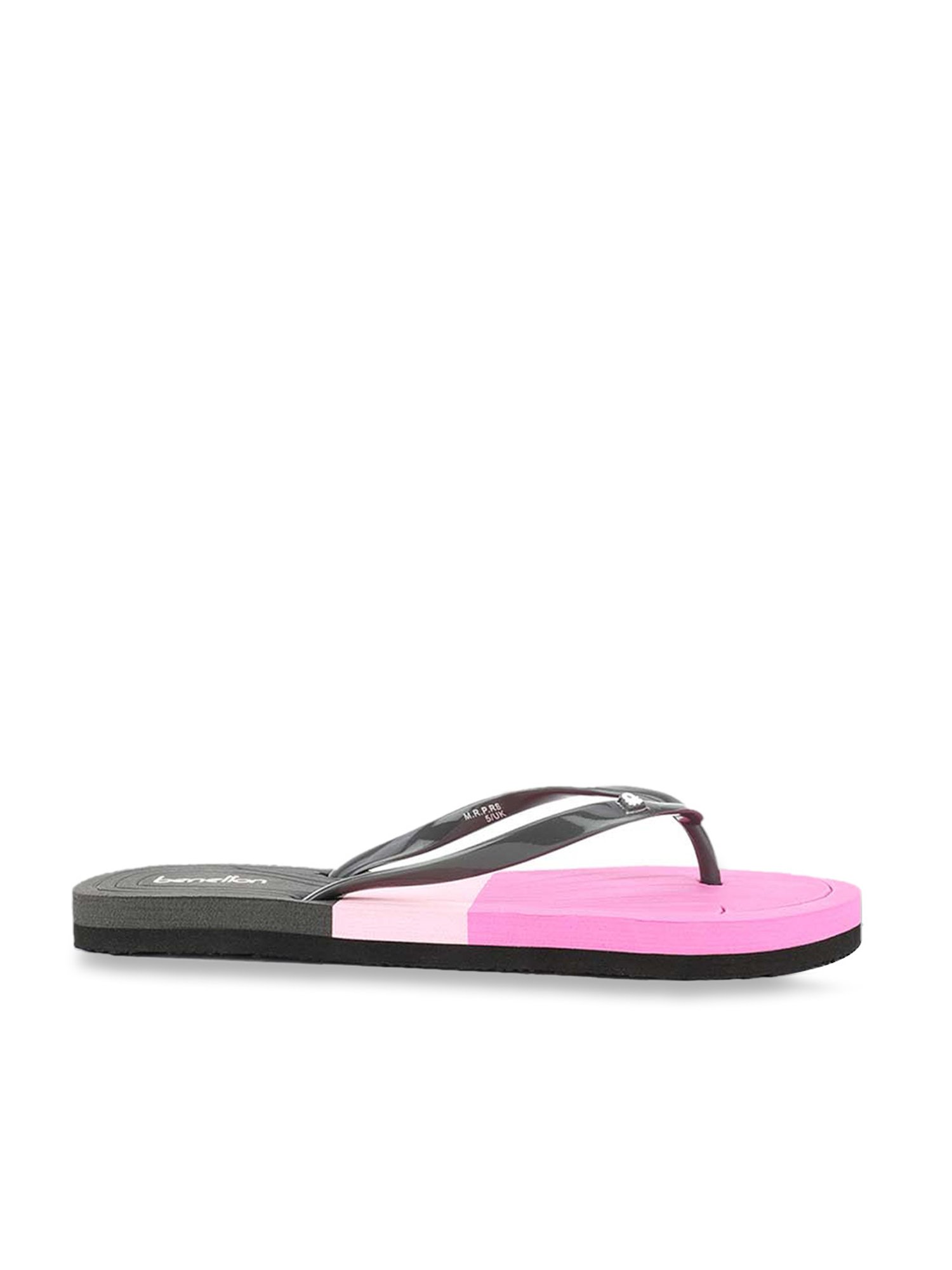 United Colors of Benetton Women's Grey & Pink Flip Flops