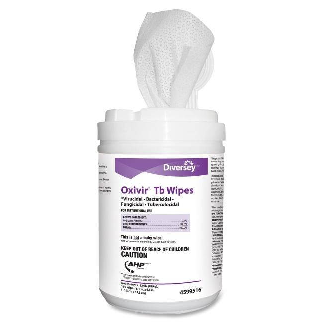 Diversey Oxivir TB Disinfectant Wipes 6 x 7 White 160/Canister 12 Canisters