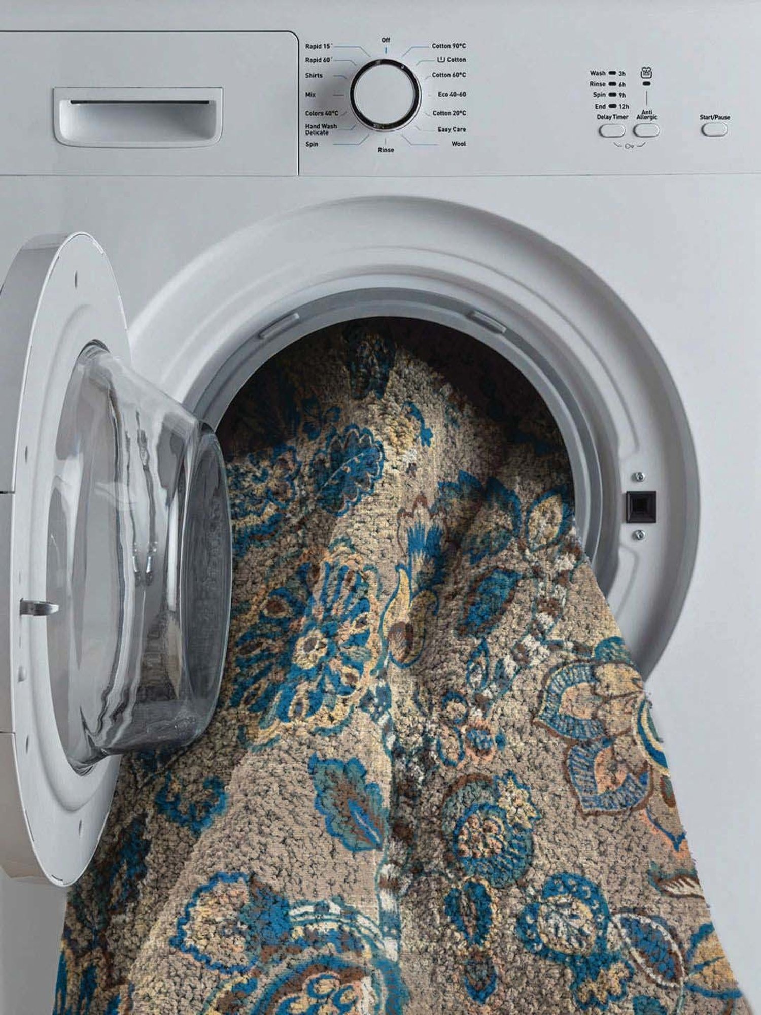 Welspun Blissful Brown Polyester 400 GSM Anti Skid Area Rugs