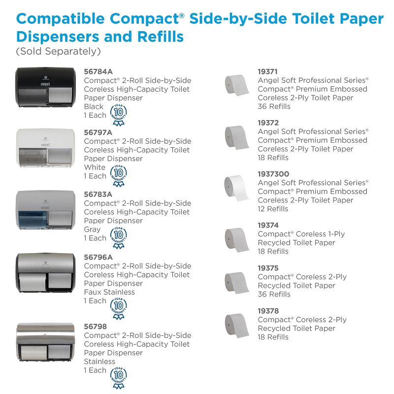 Georgia-Pacific Compact 2-Roll Side-by-Side Coreless Toilet Paper Dispenser by GP PRO 2724432