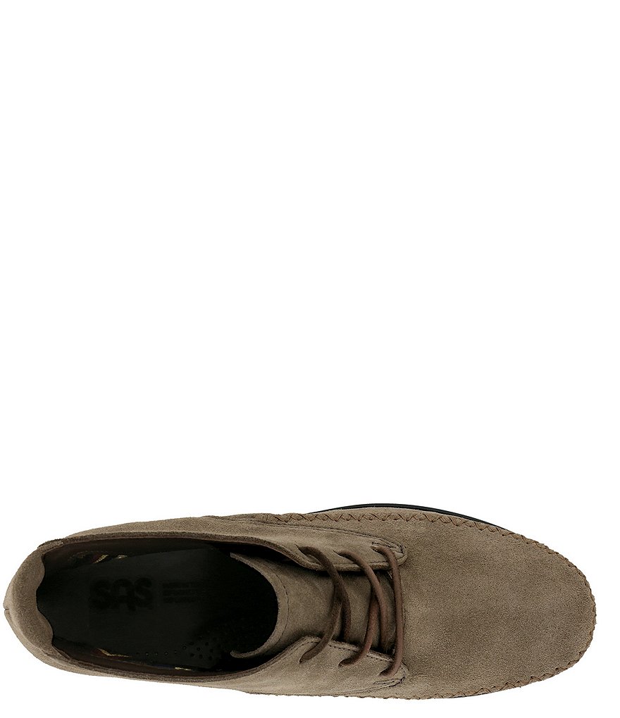 SAS Kich Suede Lace-Up Ankle Wedge Booties