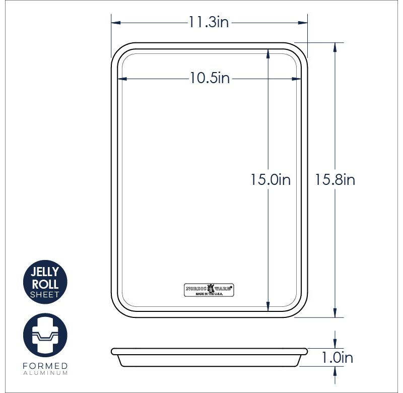 Nordic Ware Natural Aluminum Commercial Baker's Jelly Roll Baking Sheet