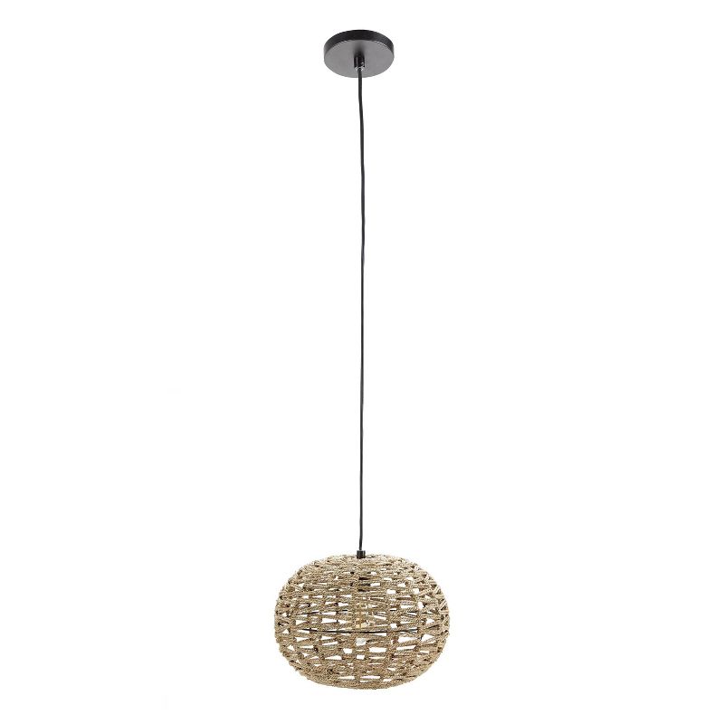 10"Geoffrey Weave Silverwood Pendant Light Brown - Decor Therapy