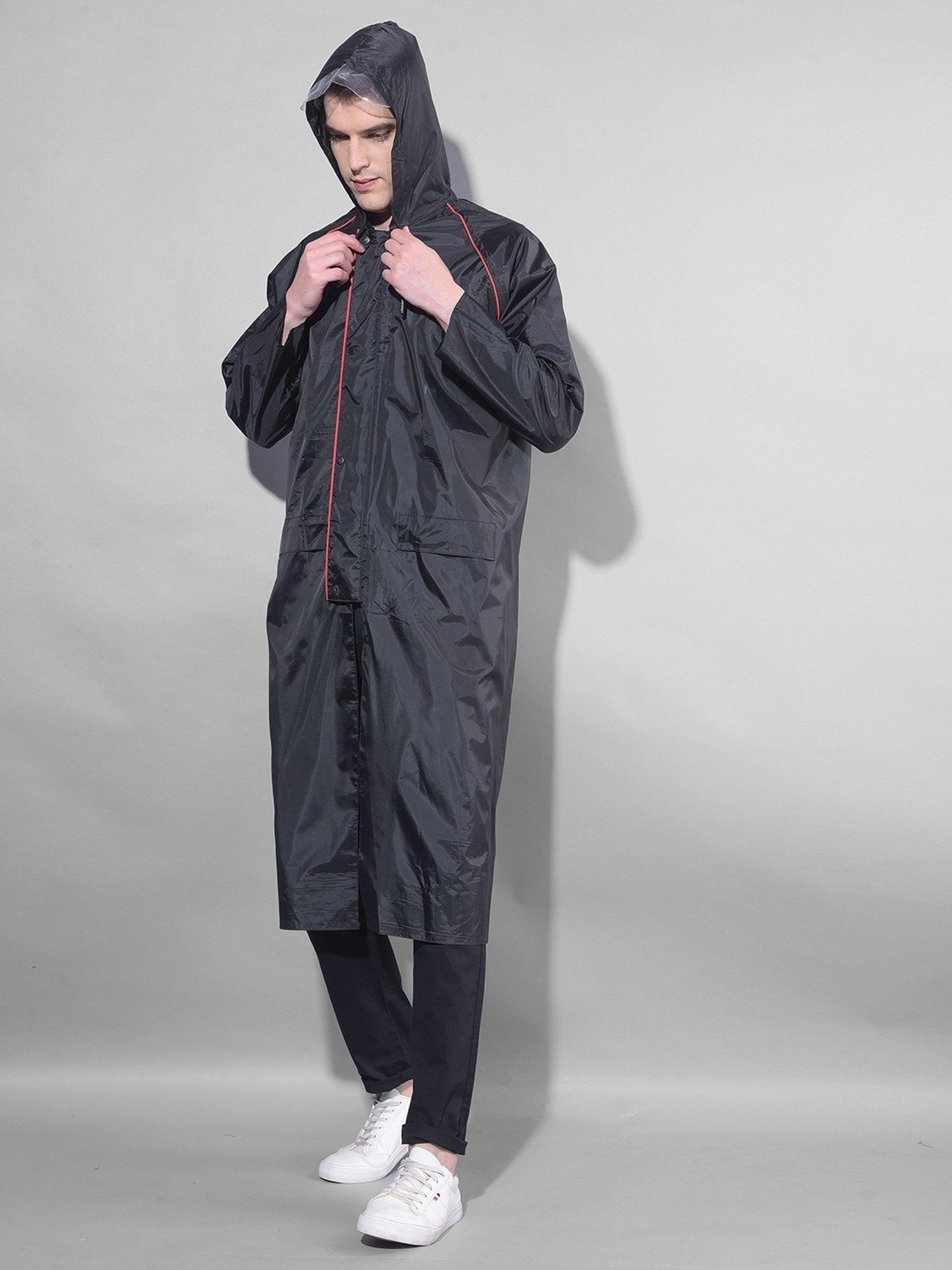 Wildcraft Red & Maroon Regular Fit Colour Block Rainwear Jacket