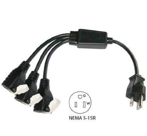 Conntek 05360 1 to 3 Power Splitter with Snap Pop, 14 inches