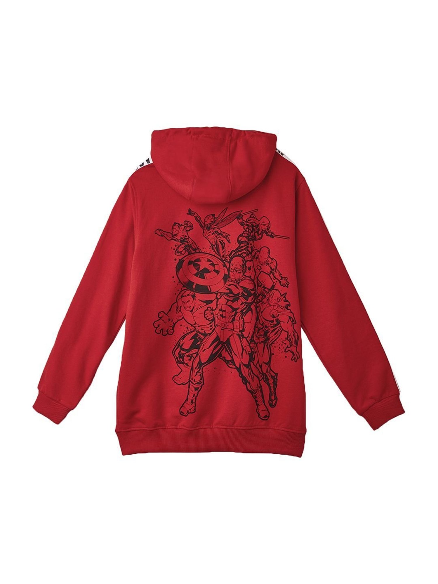 The Souled Store Kids Red Cotton Printed Full Sleeves Marvel Hoodie