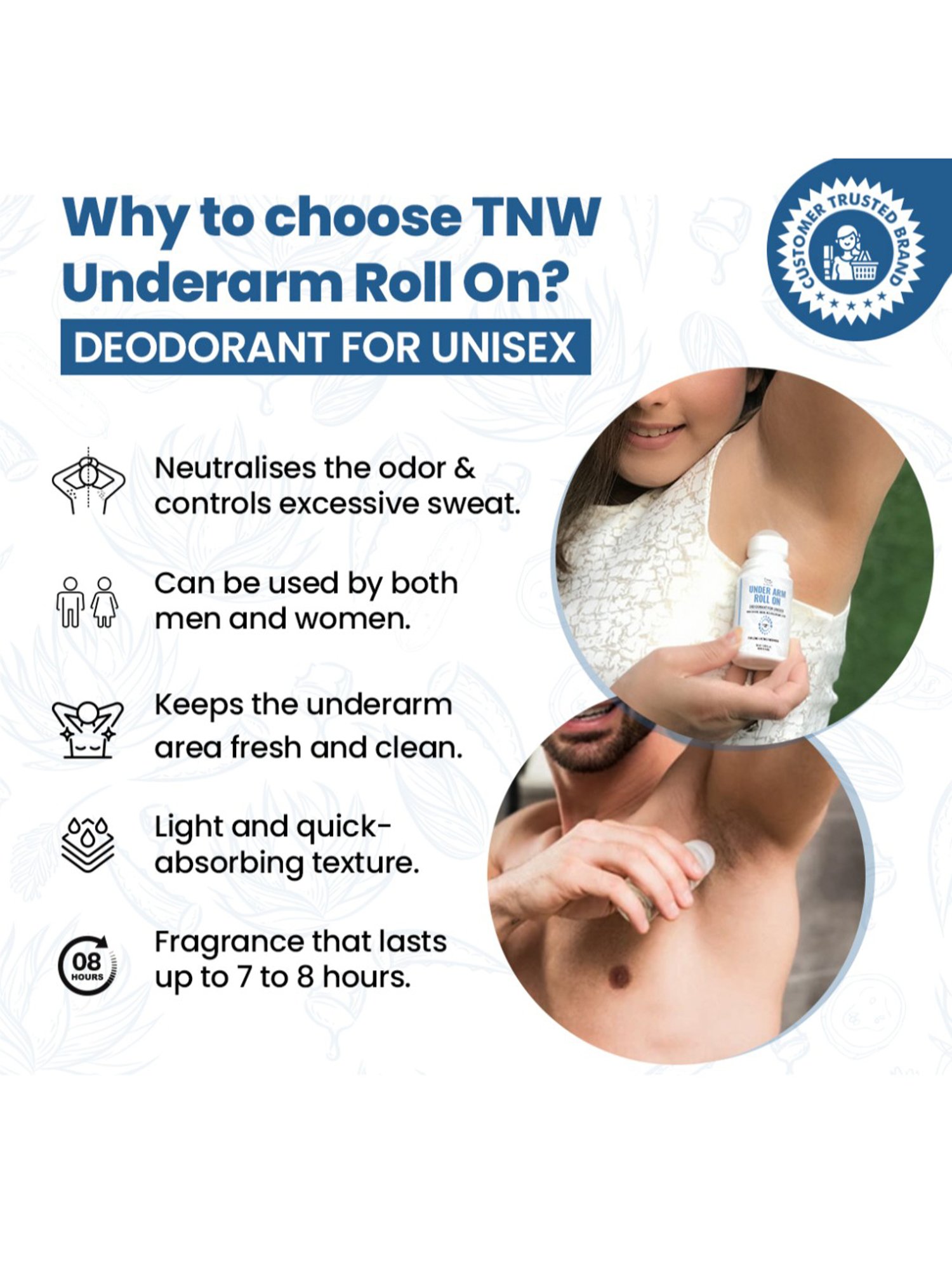 TNW-The Natural Wash Under Arm Roll On Deodorant - 50 ml