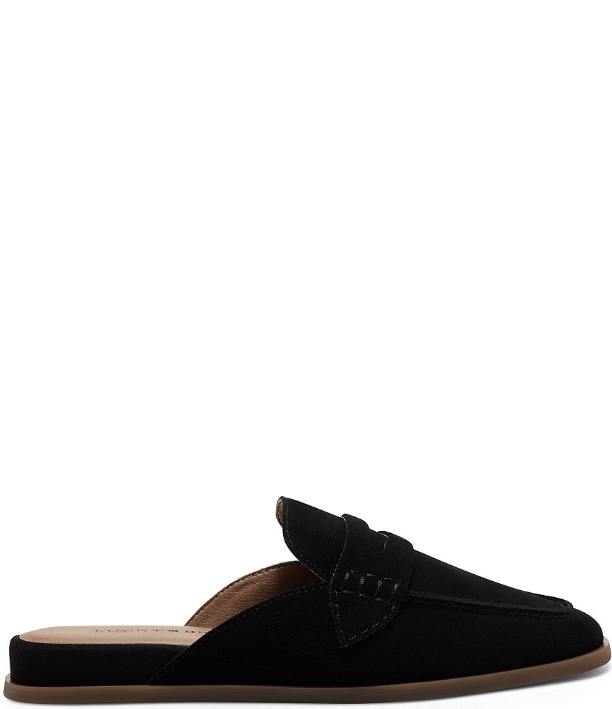 Lucky Brand Patsie Suede Penny Wedge Mules