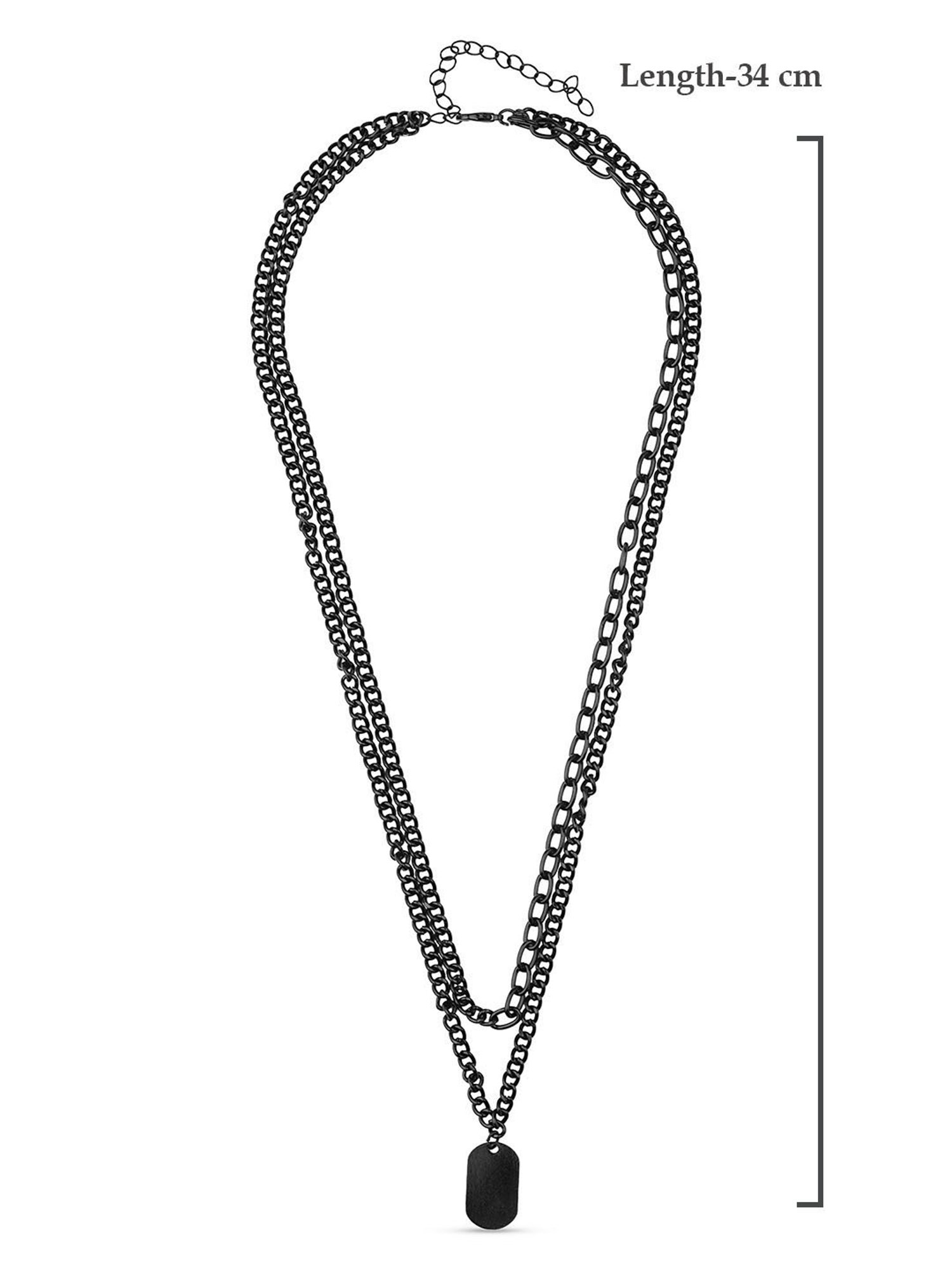 The Bro Code Black Dog Tag Layered Necklace for Men