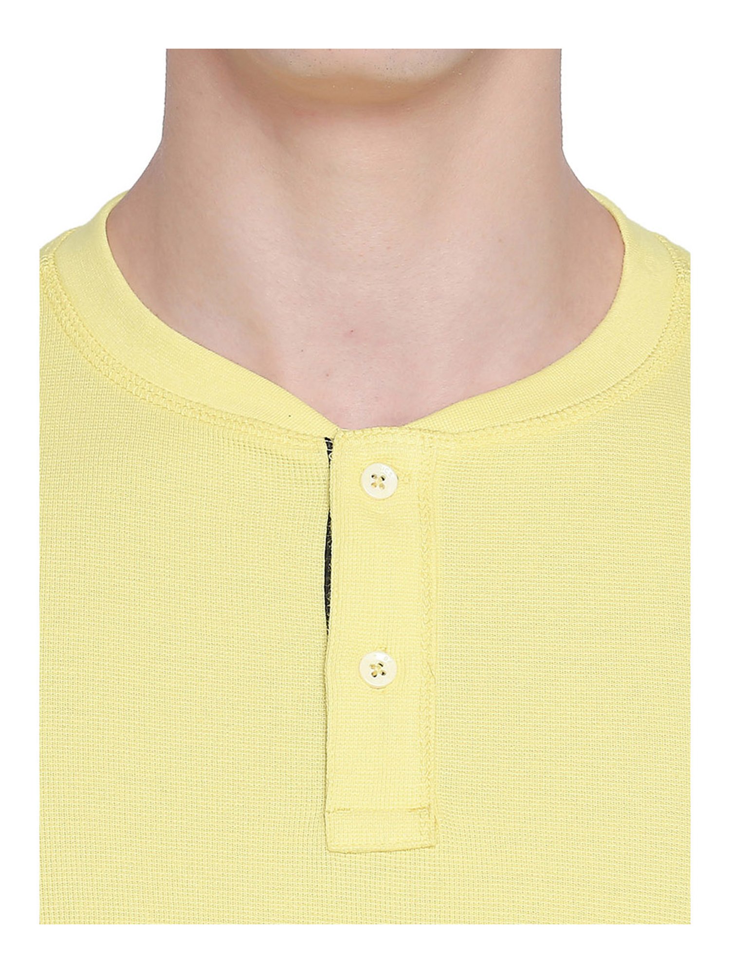 Basics Yellow Henley T-Shirt