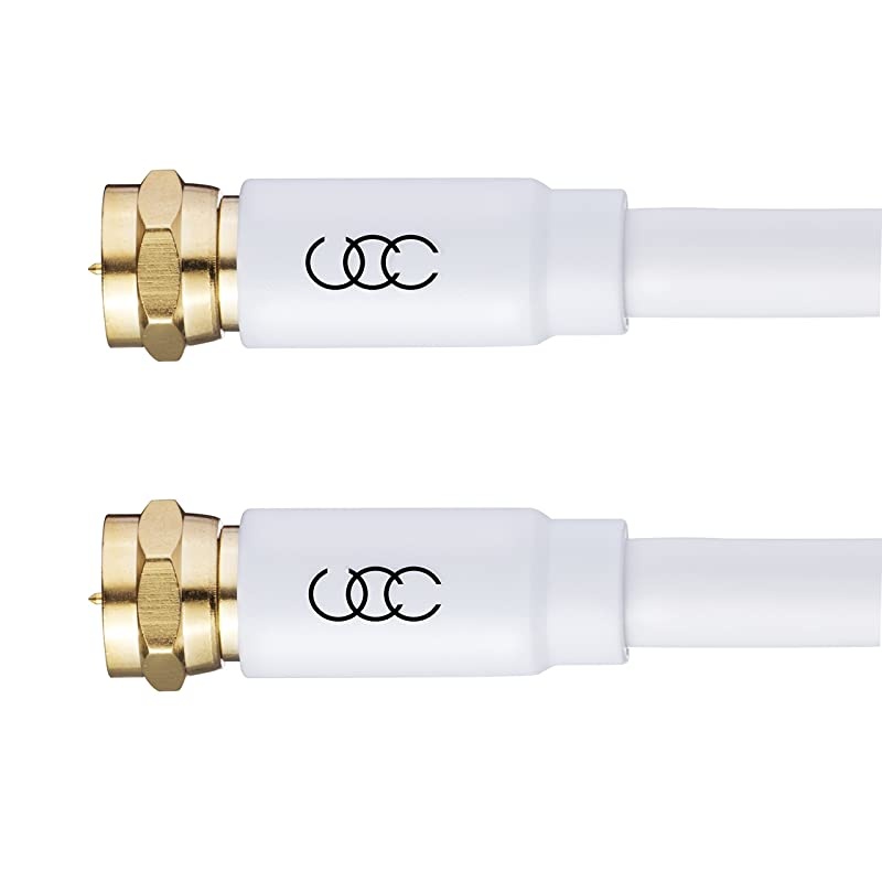 Cable Triple Shielded CL3 inWall Rated Gold Plated Connectors 25ft RG6 Digital Audio Video with Male F Connector Pin 25 Feet