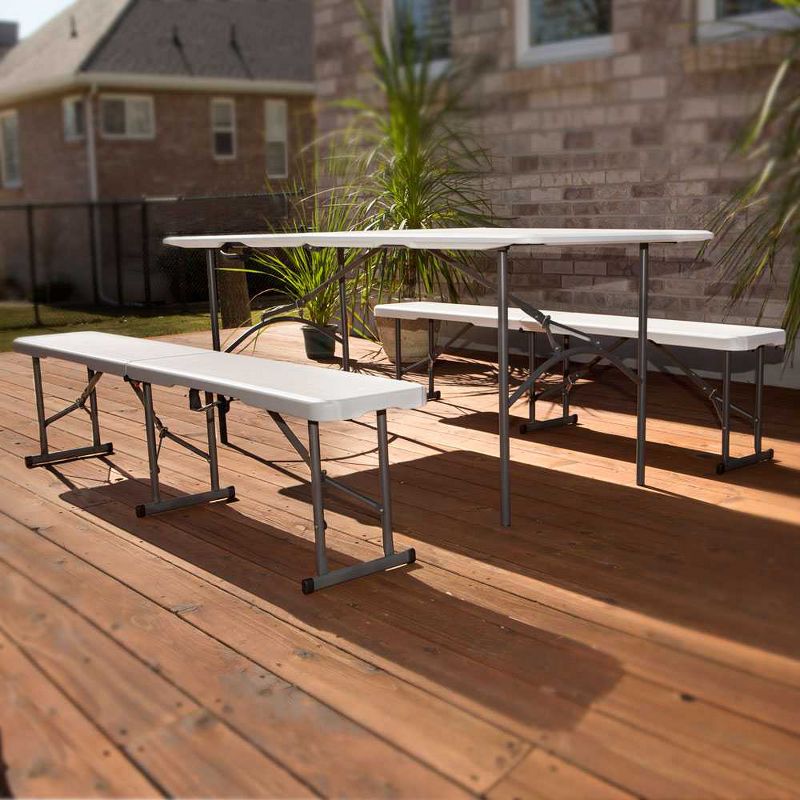 Folding Bench White Granite - Lifetime