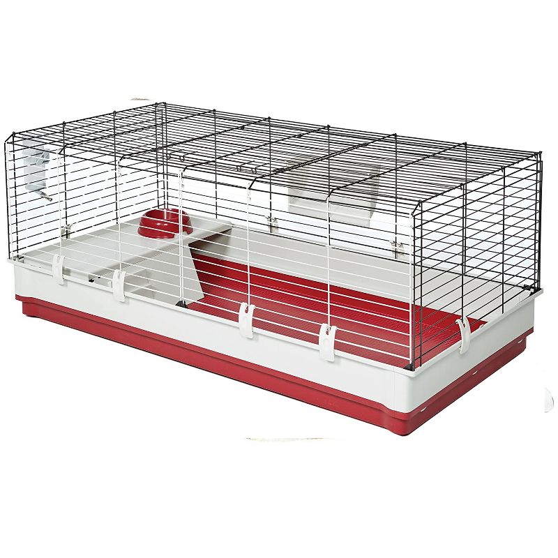 Trixie 2-Story Rabbit Hutch - Medium - Brown/White