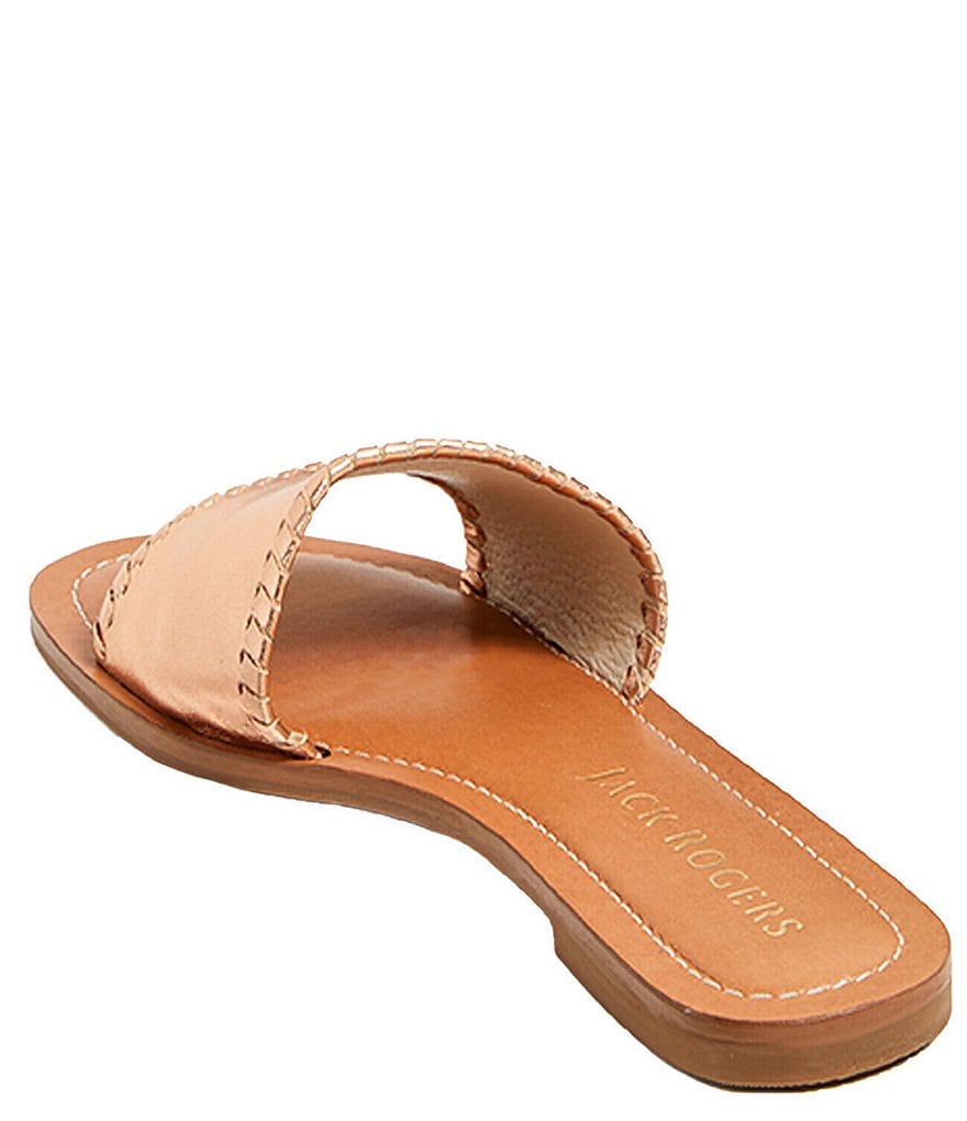 Jack Rogers Sofia Leather Whipstitch Detail Slides