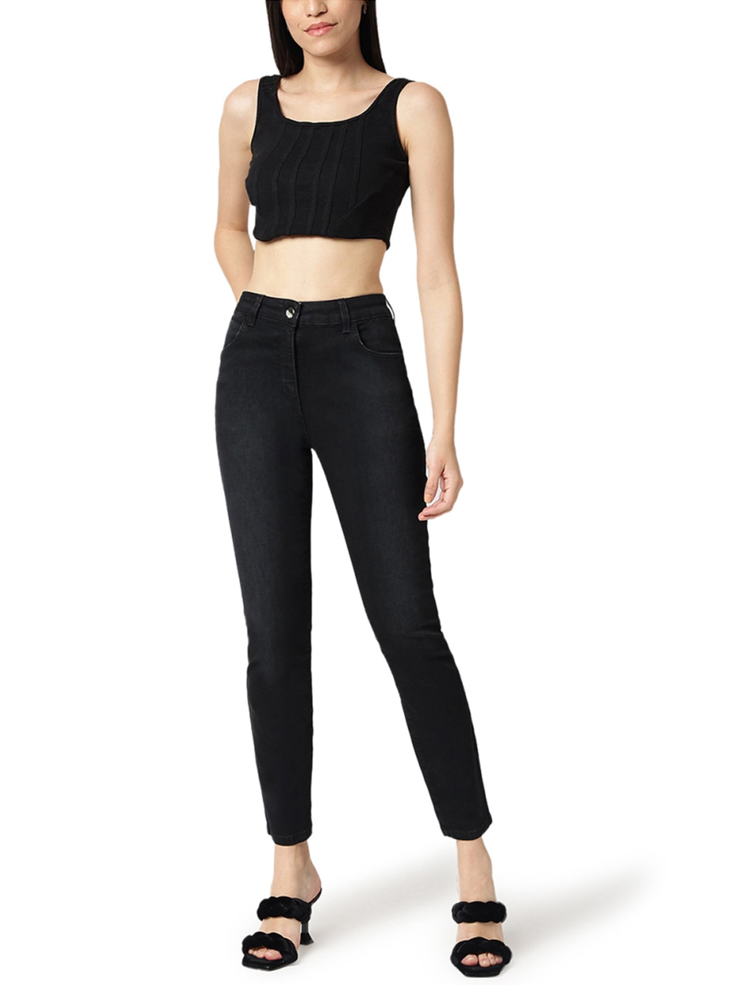 Liu Jo Regular Nero Mid Rise Jeans