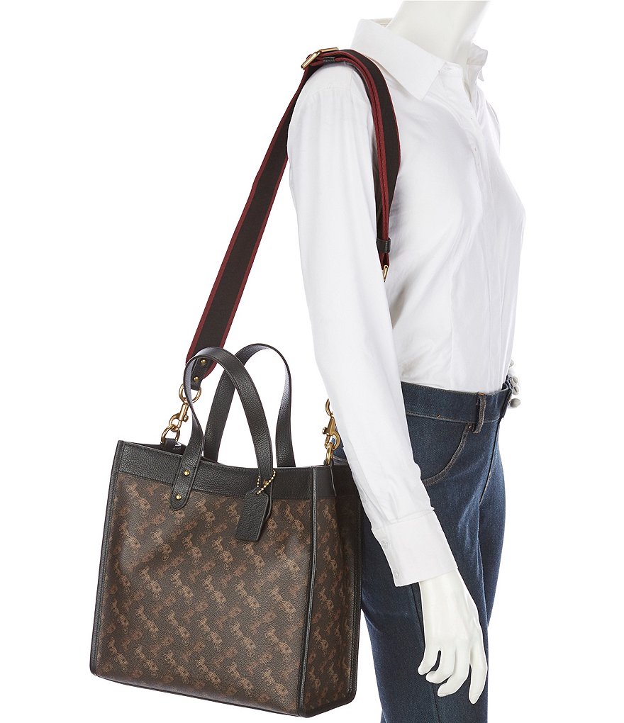 COACH Signature Horse and Carriage Coated Canvas Field Tote Bag
